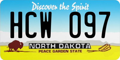ND license plate HCW097
