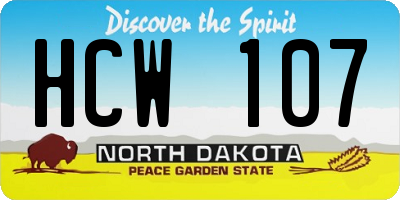 ND license plate HCW107