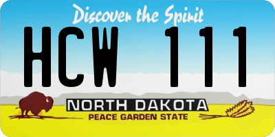 ND license plate HCW111