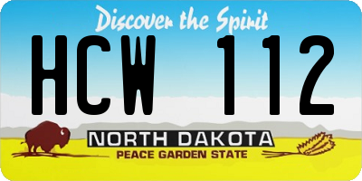 ND license plate HCW112