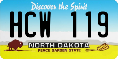 ND license plate HCW119