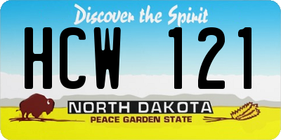 ND license plate HCW121