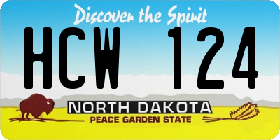 ND license plate HCW124