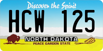 ND license plate HCW125