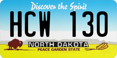 ND license plate HCW130