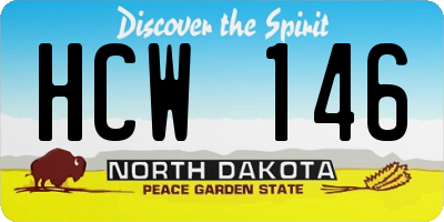 ND license plate HCW146