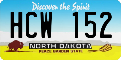 ND license plate HCW152