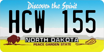 ND license plate HCW155