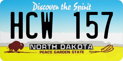 ND license plate HCW157