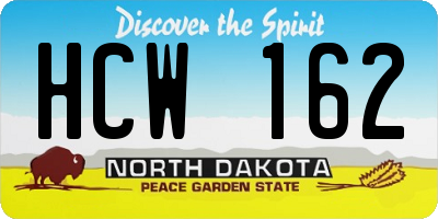 ND license plate HCW162