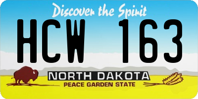 ND license plate HCW163