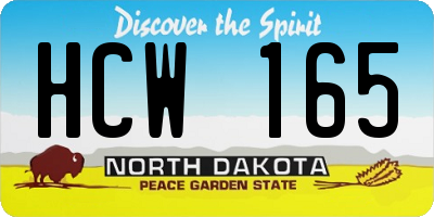 ND license plate HCW165