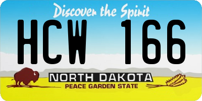 ND license plate HCW166