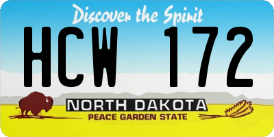 ND license plate HCW172