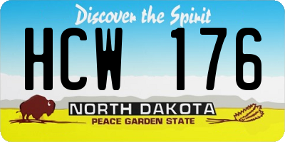 ND license plate HCW176