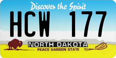 ND license plate HCW177