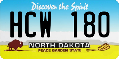 ND license plate HCW180