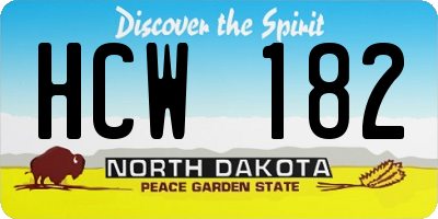 ND license plate HCW182