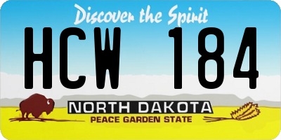 ND license plate HCW184