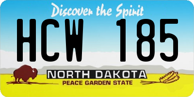 ND license plate HCW185