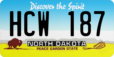 ND license plate HCW187