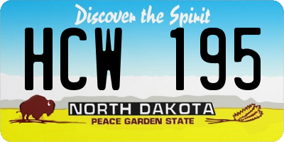 ND license plate HCW195