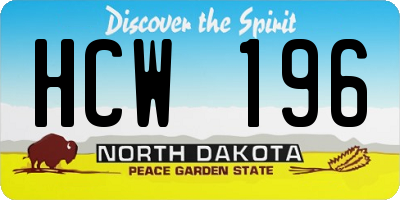 ND license plate HCW196