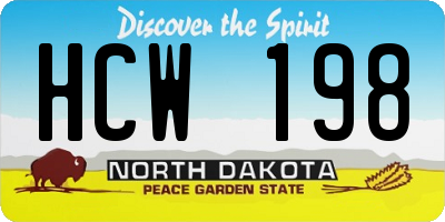 ND license plate HCW198