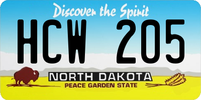 ND license plate HCW205