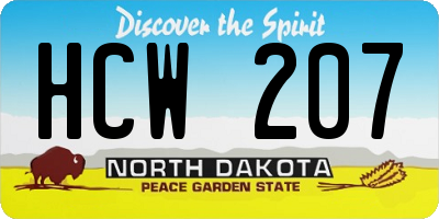 ND license plate HCW207