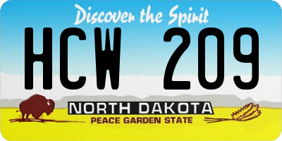 ND license plate HCW209