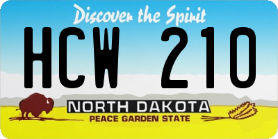 ND license plate HCW210