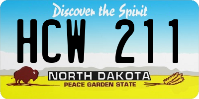 ND license plate HCW211