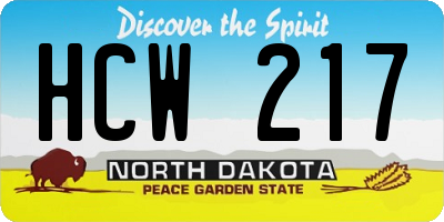 ND license plate HCW217