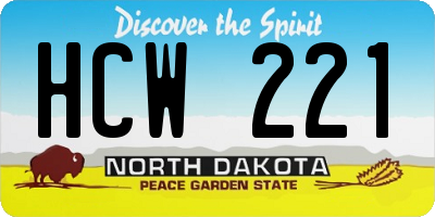 ND license plate HCW221