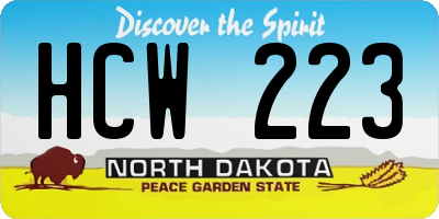 ND license plate HCW223