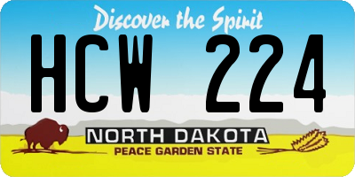 ND license plate HCW224