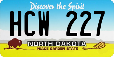 ND license plate HCW227