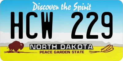 ND license plate HCW229