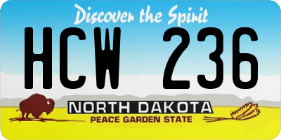 ND license plate HCW236