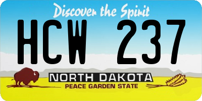 ND license plate HCW237