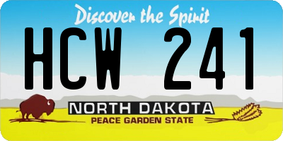 ND license plate HCW241