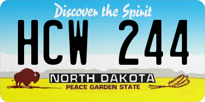 ND license plate HCW244