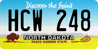 ND license plate HCW248
