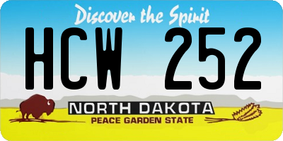 ND license plate HCW252
