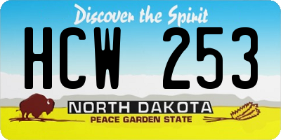 ND license plate HCW253