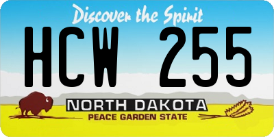 ND license plate HCW255