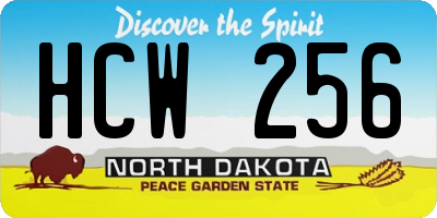 ND license plate HCW256