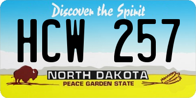 ND license plate HCW257