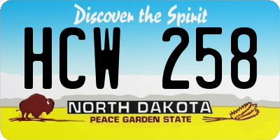 ND license plate HCW258